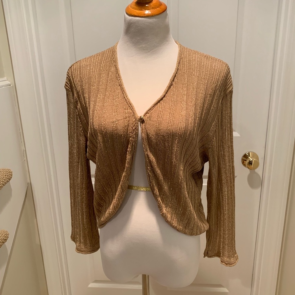 Glittery gold sweater, long sleeve Oltre brand